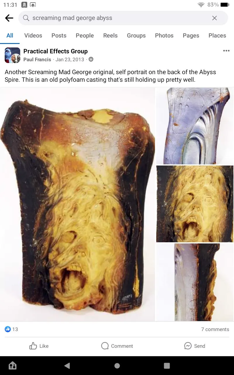Image shared in a source post about Screaming Mad George or his work.