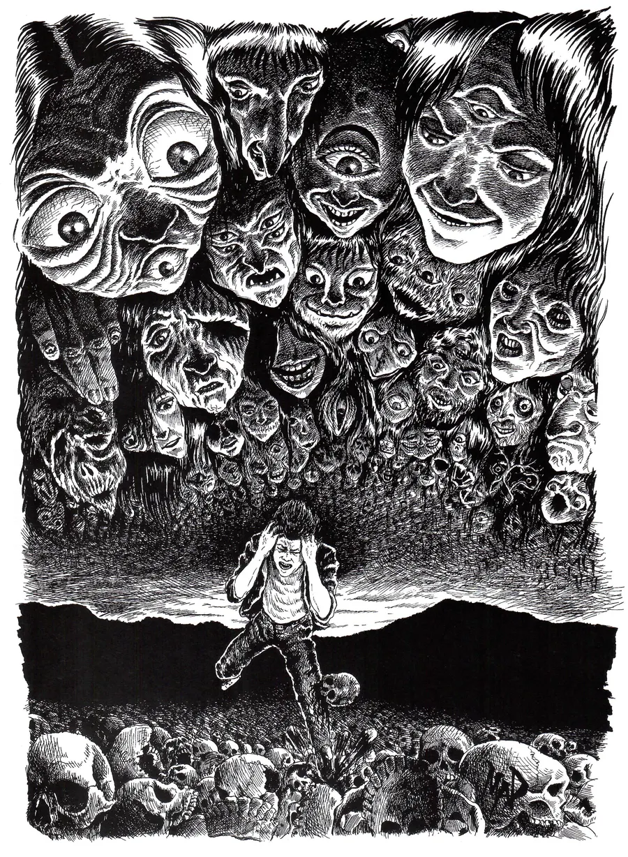 Image shared in a source post about Screaming Mad George or his work.